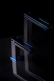 Смеситель для накладной раковины Boheme Q чёрный/синий 142-BUW